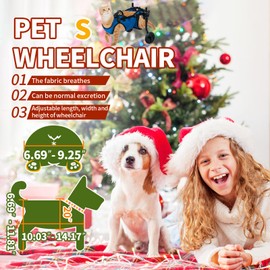 Pet Wheelchair，Dog Wheelchair，Dog Wheelchair for Back Legs，Adjustable Pet Cart，Assist a paralyzed pet get Back on its feet，Support Leg Brace and Hip (Small)
