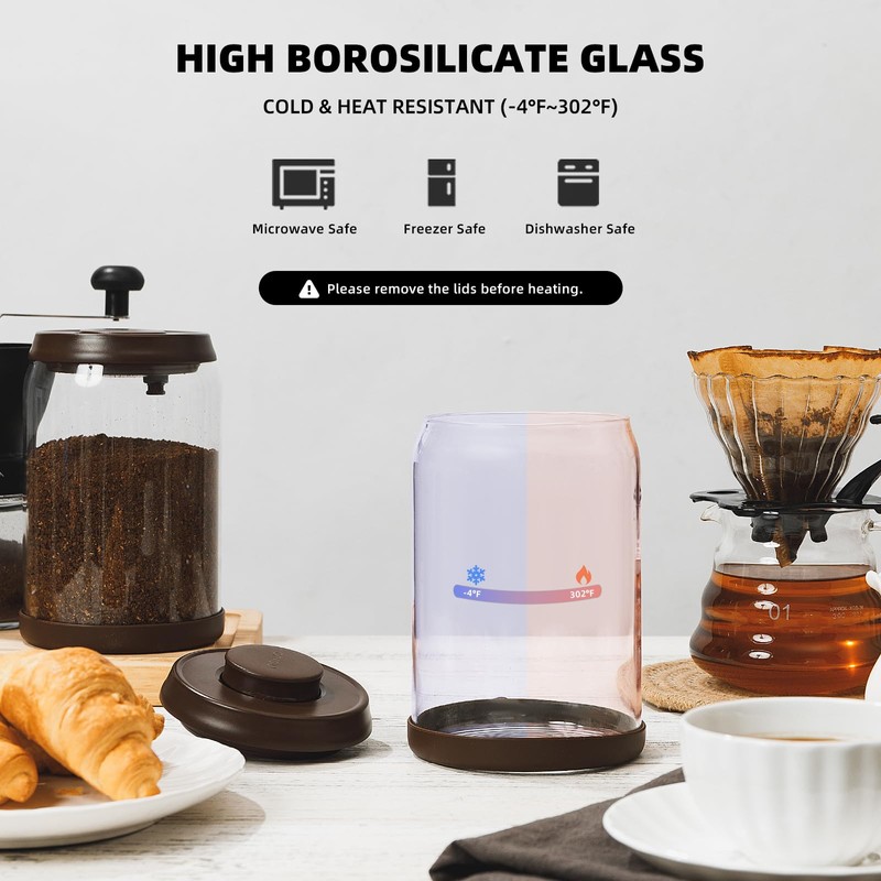Tourdeus Glass Coffee Container - 900ml x 2 Pop Top
