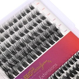 Wleec Beauty Lash Clusters DIY Eyelash Extensions, 120PCS Individual Lashes D Curl Clusters Eyelash Extensions (LC81, 2 Styles Mix 10-16mm)