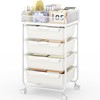 SYKIARIOL Rolling Cart with 4 Drawers,Craft Cart,Rolling Storage Cart with