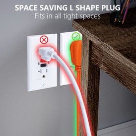 K KASONIC - 3 Feet 3 Outlet Extension Cord with Flat Plug - Triple Extension Wire Grounded Multi Outlet for Indoor Use, UL Listed 16/3 SPT-3, 13 Amp - 125V - 1625 Watts, 2 Pack, Orange