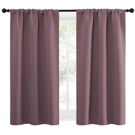 NICETOWN Cortinas de Cocina, Cortinas Opacas Cortas y Cortinas térmicas aislantes para la privacidad y la decoración del hogar para la habitación Unicorn Theam (Rosa seco, 34 de Ancho, 54 de Largo,