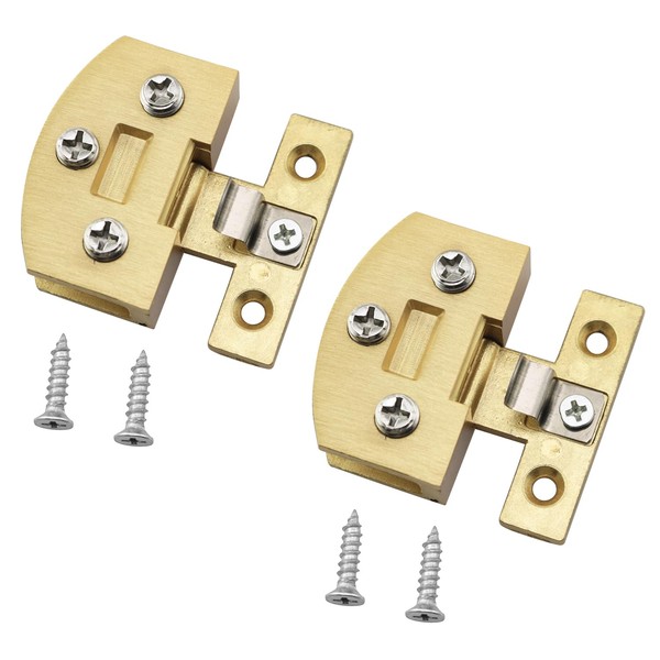 LQ Industrial 2PCS Gold Zinc Alloy Side Mounted Pivot Hinges