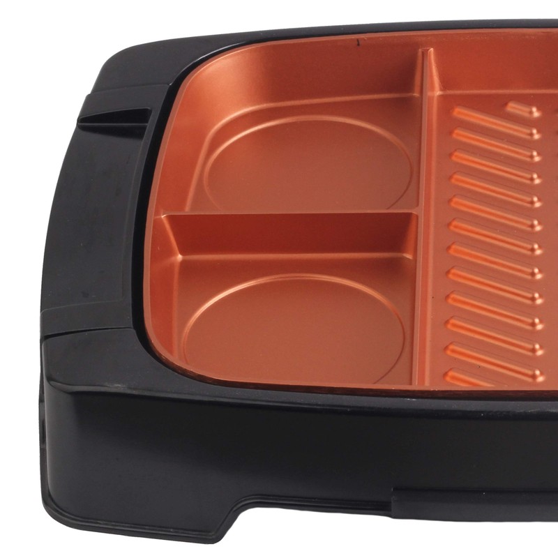 Brentwood Electric Indoor Grill Non-Stick Copper Coating, Multi-Portion, Black