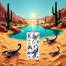 3D Scorpion Temporary Tattoos Temporary Tattoos Stickers Fashionable Fake Tattoos Removable Waterproof Body Art Tattoo Stickers for Men Women Teens Girls Boys (Scorpion)