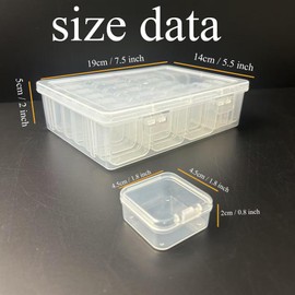 Wotermly Bead Storage Organizers - Mini Storage Boxes with Hinged Lid Organizer for Small Items, Beads, Crafts, Jewelry and DIY Nail Art Accessories - Ideal Gift for Hobbyists & Artists (Combi A)