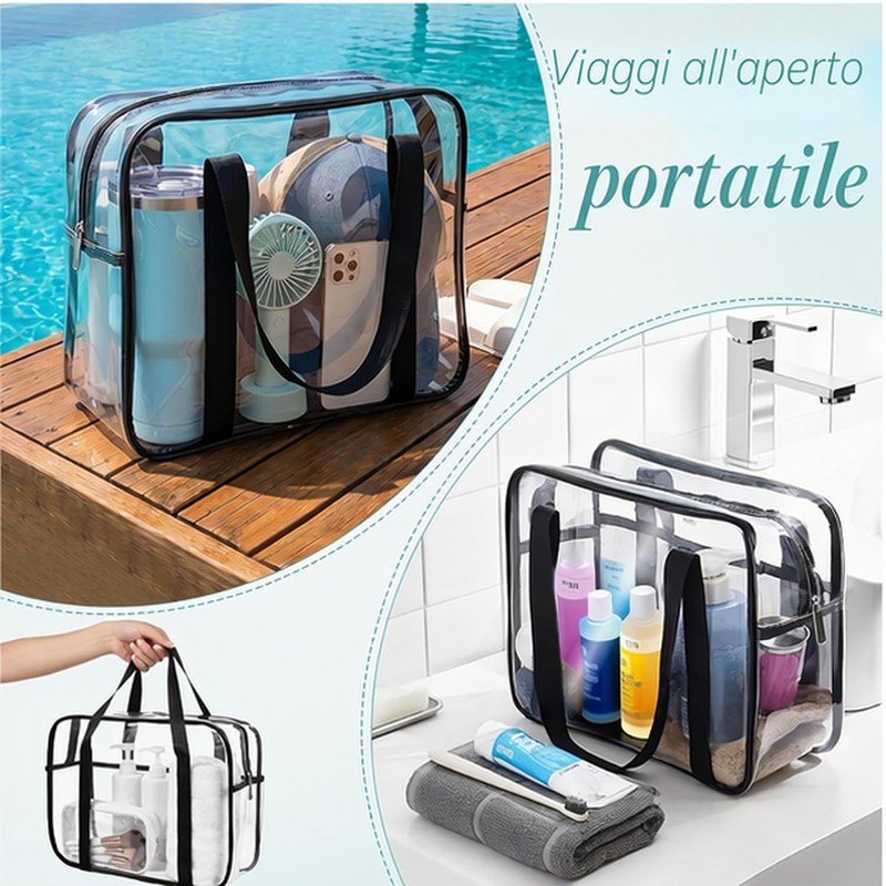 Dexpally Borsa Trasparente per Lavoro PVC Borsa Trasparente Concorsi Clear