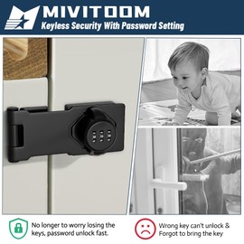 MIVITOOM 3.5-Inch Cabinet Password Hasp Locks, 3-Digit Combination Door Lock Internal Secure Cupboards Password Locks for Sheds, Bathroom, Drawers & Office File Cabinets