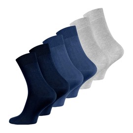 Wonky Line Men's Bamboo Socks, 6 pairs pack, seamless, soft, breathable, comfortable dress socks, Black, Grey, Navy Colours UK size 6-11 (UK, Alpha, One Size, Regular, Regular, Mix-3 6 pairs)