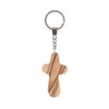 Key Ring Cross Olive Wood