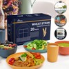 HOTEC 20-Pack Unbreakable Kitchen Plastic Wheat Straw Dinnerware Set –