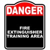 FIRE EXTINGUISHER TRAINING AREA Danger Red Black Aluminum Composite Sign