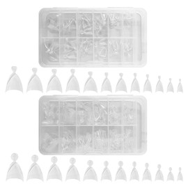 360 Pieces Of Short Almond Short Nail Tips, Half-Pattern Nails With Handle, Classic Creativity, Transparent Matte Nail Art Tools, Diy Arts And Craft Nail Accessories.