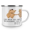 Mr. & Mrs. Panda Camping Emaille Tasse Unschlagbares Brautpaar -
