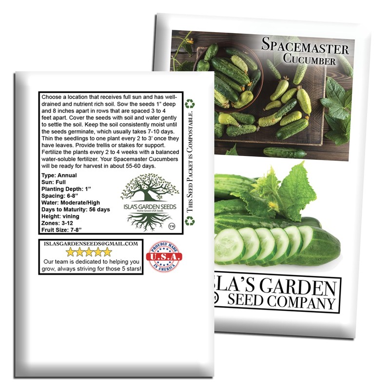 Spacemaster Cucumber Seeds, 100+ Heirloom Seeds Per Packet, (Isla's Garden