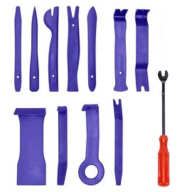 AIMALL 12PCS Car Trim Removal Tool Kit – Auto Pry Bar Set for Dash Panel, Door Interior, Upholstery & Audio Install – Durable Lightweight Blue Tools