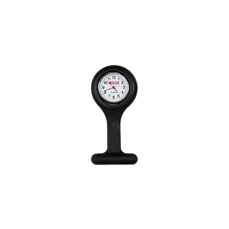 GiMa ns881black Uhr für Krankenschwestern, rund, schwarz, Rotondo