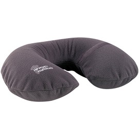 newgen medicals Nackenkissen Aufblasbar: Aufblasbares Nackenhörnchen mit hochwertigem Fleece-Bezug, dunkelgrau (Aufblasbares Seitenschläferkissen, Reise Nackenkissen aufblasbar, Aufblasbarer)
