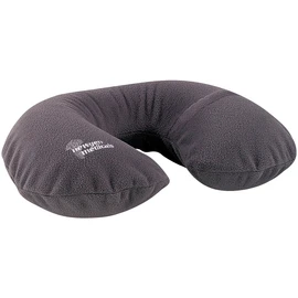 newgen medicals Nackenkissen Aufblasbar: Aufblasbares Nackenhörnchen mit hochwertigem Fleece-Bezug, dunkelgrau (Aufblasbares Seitenschläferkissen, Reise Nackenkissen aufblasbar, Aufblasbarer)