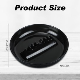 12 Pcs Round Melamine Ashtray Large Plastic 6.69'' Ashtray Holder Vintage Ash Tray for Indoor Outdoor Home Bar Restaurant Tabletop Ash Tray (Black)
