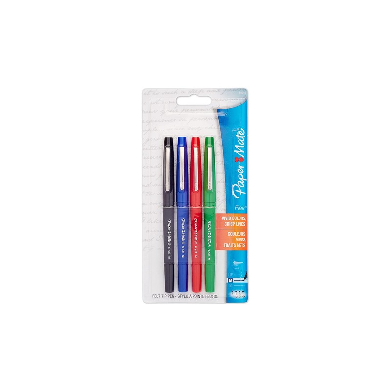 Paper Mate 810408 Flair Felt Pens Medium Point Assorted Ink