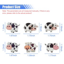 6PCS Cow Print Car Dashboard Air Vent Trim Clips, Acrylic Car Diffuser Air Outlet Clips, Cute Air Freshener Clip Auto Vent Decoration Accessories, Funny Auto Interior Charm for Women Men (Cartoon Cow)