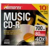 Memorex Music CD-R 10 Pack Slim Jewel Case 700 MB