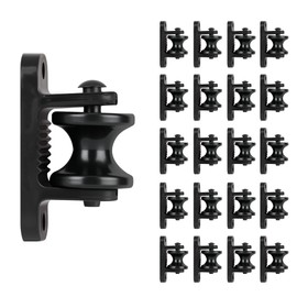 20 Pcs Electric Fence Wood Post Roller Insulators, Plastic Screw in Corner Insulators, Black