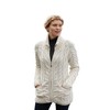 Irish Shaped Zipper Wool Cardigan with Mock Turtleneck (Medium)