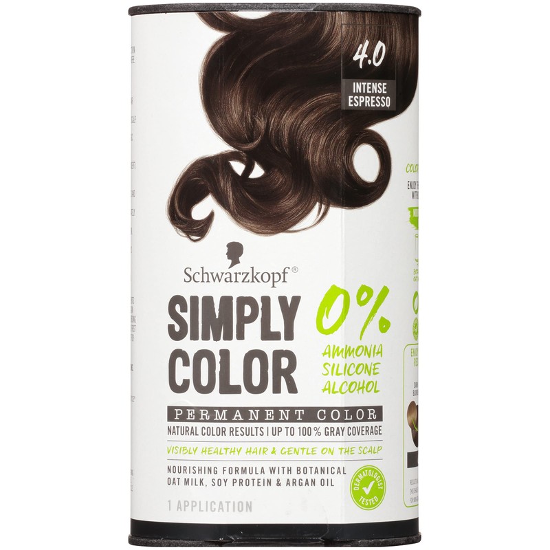 Schwarzkopf Simply Color Hair Color 4.0 Intense Espresso, 1 Application
