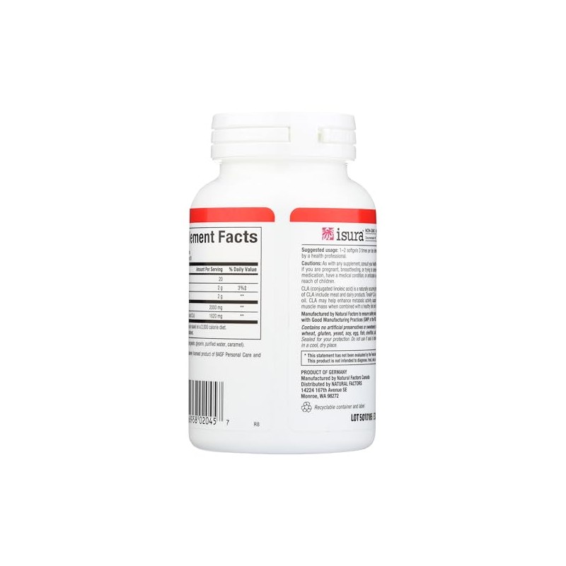 Natural Factors - CLA Tonalin 1000mg, Promotes Increased Muscle Retention
