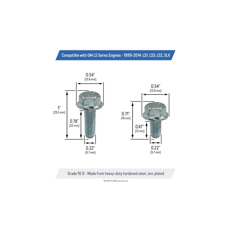 Ignition Coil & Bracket Bolt Kit Replacement for LS Engines,