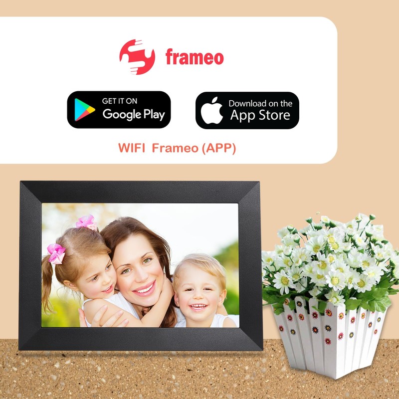 Frameo WiFi Digital Picture Photo Live Video Frame, 32GB Memory,