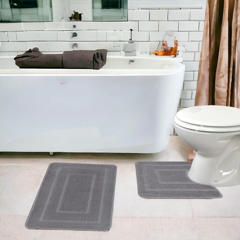 EDS 2 Piece Ichra Bath Mat Set Non Slip Ultra