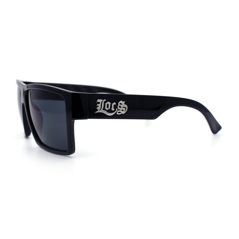 Locs Squared Rectangular Cholo Gangster All Black anteojos de sol,