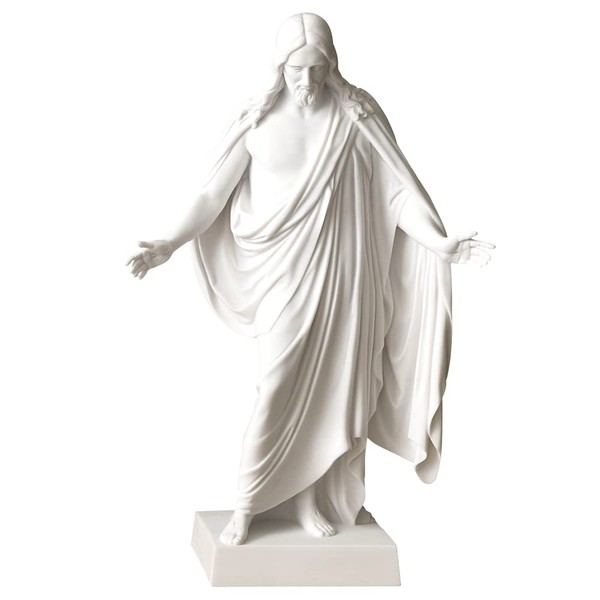 One Moment In Time Christus Statue White Cultured Marble Handmade Mormon LDS CTR (6")