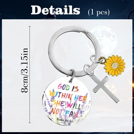YTEWFGL Cross Christian Gifts Women Girls - 1 Pc Inspirational Christian Keychain for Women Bible Verse Lavender Design Holy Communion Birthday Gifts for Girls Graduation Religious Gift
