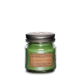 Eco Candle Co. Recycled Candle, Caramel Apple, 8 oz. - Scents of Granny Smith Apples and Creamy Caramel - 100% Soy Wax, No Lead, Kraft Paper Label & Lid, Hand Poured, Phthalate Free, Midwest Soybeans
