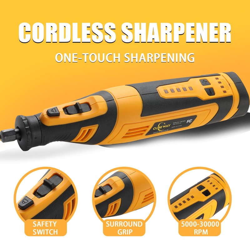 CUBEWAY Cordless Chainsaw Sharpener Kit - Portable 8V Chain Saw