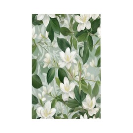 Blooming White Flowers Floral Green Leaves Light Switch Cover Plate 1 Gang Electrical Wall Plates Faceplate Decorative Switch Plate No Device Blank for Bedroom Farmhouse Decor