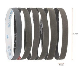 sourcing map 18pcs 1 x 18" Sanding Belts 3pcs Each of 120/240/400/600/800/1000 Grit Silicon Carbide Flush Joint Belt Sander Paper for Metal Woodworking Automotive Repair