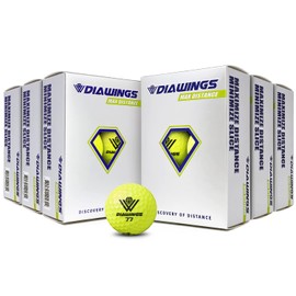 Diawings Max Distance Golf Balls for Maximum Distance, Anti Slice, Low Spin, Straight Shots | Half Dozen X 2, 12 Balls | White, Pink, Orange, Yellow (Yellow)