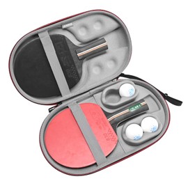 RLSOCO Tasche für Ping Pong Schläger/Tischtennisschläger/Tischtennisschläger mit sechseckiger Form, Passend für 2 Schläger und 4 Bälle - Schwarz (Nur Tasche)