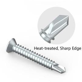 100pcs 4.2 * 25mm Self Tapping Screw Cross Countersunk Drill Tail Self Drilling Screws Wood Screws for Metal 25mm Zinc Plated Iron