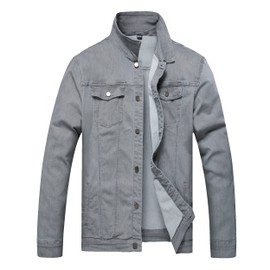 QIMYUM Jean Jacket For Men, Distressed Slim Denim Jacket