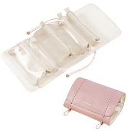 Portable Makeup Bag, Large Capacity Toiletry Bag, Removable Cosmetic Bag, Wet and Dry Separation Makeup Travel Bag (Pink)