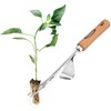 ECENCE Stainless Steel Weeder with Wooden Handle, Manual Weeder for