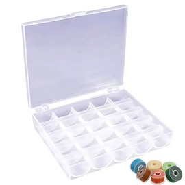 DWFEYOI 25 Compartments for Storing Bobbins and Rolls, Organiser Box, Craft Accessories, Bobbins, Needles, Stickers, Lapel Pins, Embroidery Thread, Fabric, Sewing Box, Plastic Storage Container