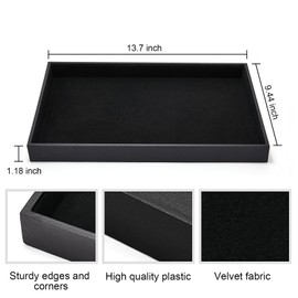 XCRUI 2Pcs Black Velvet Stackable Jewelry Tray Showcase Display Earring Necklace Bracelet Rings Organizer…