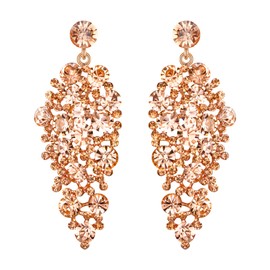 EVER FAITH Crystal Earrings for Wedding Bride, Sparkling Rhinestone Drop Chandelier for Women and Girls, Clear Silver Tone, Crystal, No Gemstone